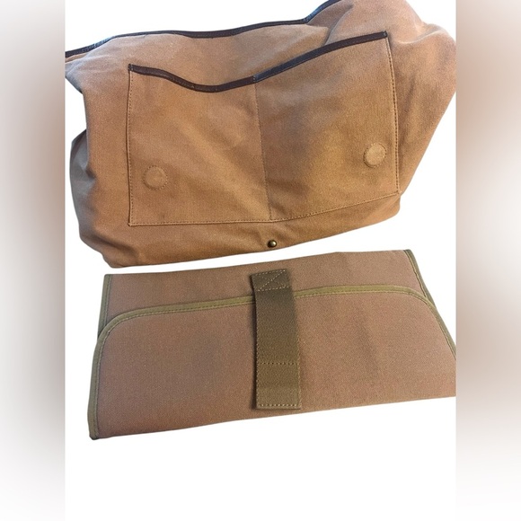 Pottery Barn Kids Brown Canvas Duck Cloth Messenger diaper bag - Picture 6 of 11